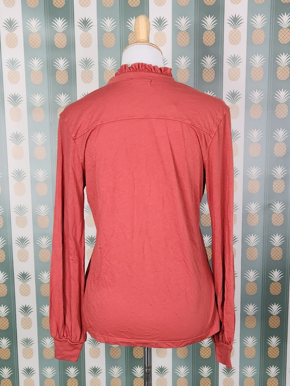 LAMade Long-Sleeve Ruffle Collar Button-Front Top - Picture 3 of 6